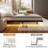 Teeno Ensemble matelas LED 140x190 cm - matelas en mousse de 22 cm d'épaisseur + cadre de lit en métal avec éclairage LED* Lit Double