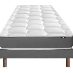 Idliterie Ensemble matelas mémoire forme sommier gris 90x190* Ensemble Sommier Et Matelas
