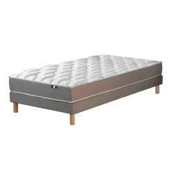 Idliterie Ensemble matelas mémoire forme sommier gris 90x190* Ensemble Sommier Et Matelas