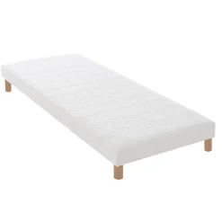Idliterie Ensemble matelas mémoire forme sommier blanc 90x190* Ensemble Sommier Et Matelas
