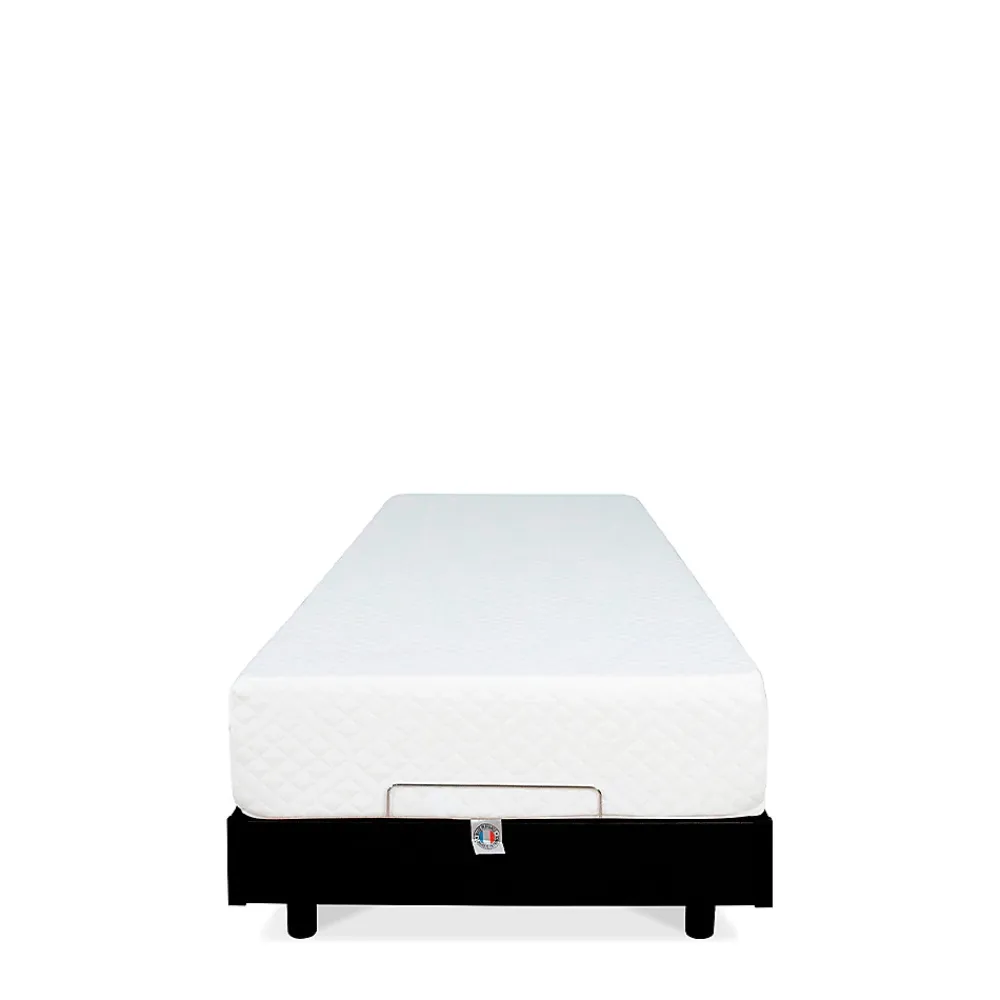 Bellecour Ensemble Matelas Mousse Accueil Mémoire de forme + Sommier électrique Flex 90x200 cm* Ensemble Sommier Et Matelas