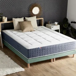 Idliterie Ensemble matelas ressort 7 zones et mémoire forme sommier 2x90x200* Ensemble Sommier Et Matelas