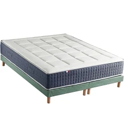 Idliterie Ensemble matelas ressort 7 zones et mémoire forme sommier 2x90x200* Ensemble Sommier Et Matelas