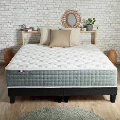 Ensemble matelas ressort 7 zones face hiver/eté différente 2x90x200><noscript><img width=