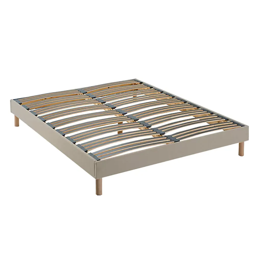 Idliterie Ensemble matelas ressorts 7 zones PALACIO + sommier en kit beige lattes flexibles 140x200* Ensemble Sommier Et Matelas