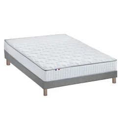 Idliterie Ensemble matelas ressorts ASTRE + sommier kit gris à lattes flexibles 160x200* Ensemble Sommier Et Matelas