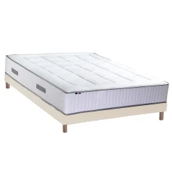 Idliterie Ensemble matelas ressorts 7 zones PALACIO + sommier en kit beige lattes flexibles 160x200* Ensemble Sommier Et Matelas