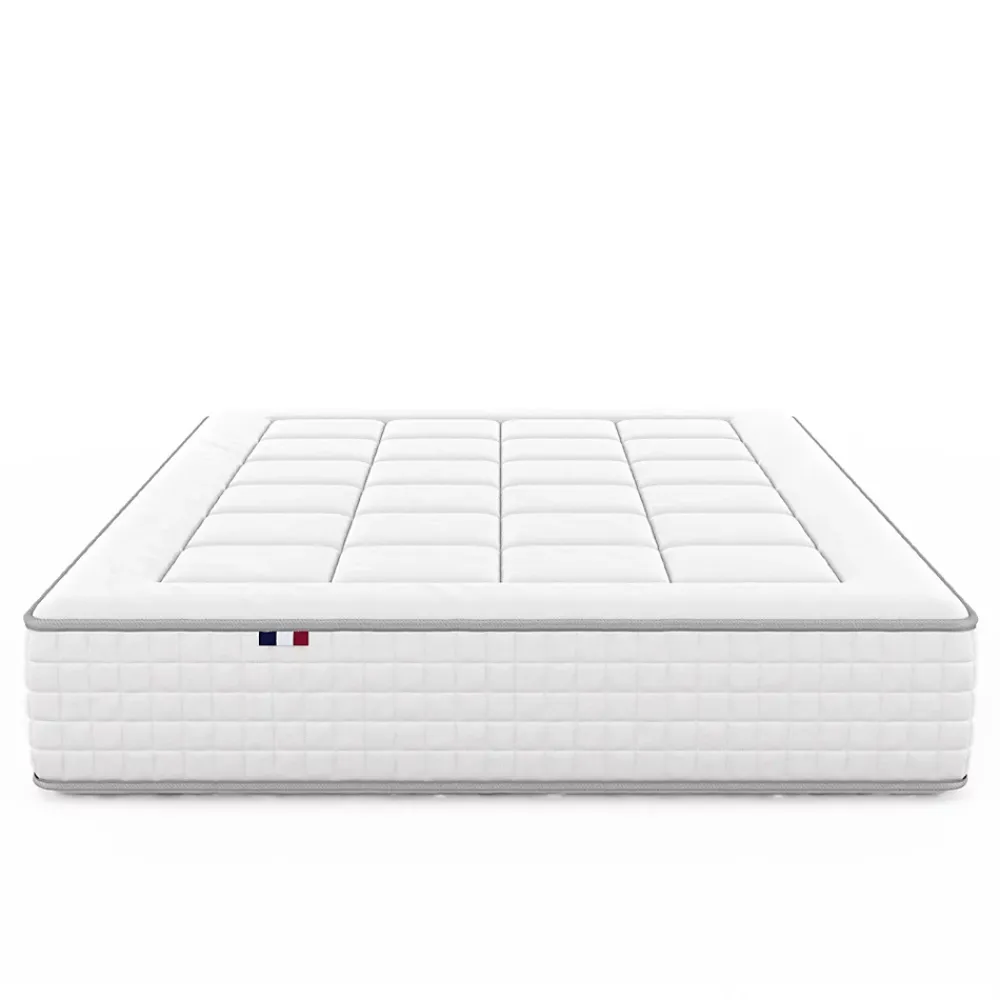 Idliterie Ensemble matelas ressorts 7 zones PALACIO + sommier en kit beige lattes flexibles 160x200* Ensemble Sommier Et Matelas