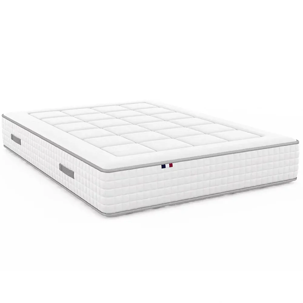 Idliterie Ensemble matelas ressorts 7 zones PALACIO + sommier en kit beige lattes flexibles 160x200* Ensemble Sommier Et Matelas