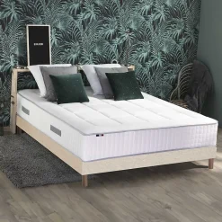 Idliterie Ensemble matelas ressorts 7 zones PALACIO + sommier en kit beige lattes flexibles 160x200* Ensemble Sommier Et Matelas