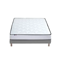 Ensemble Matelas Ressorts + Mémoire de forme + sommier ELOISE - Made in France 140x190, Sommier - Gris chiné>Idliterie New