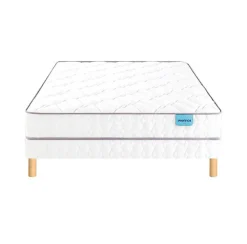 Ensemble MORNING ROUTINE + Sommier twist + Pieds 140x190 Ressorts><noscript><img width=