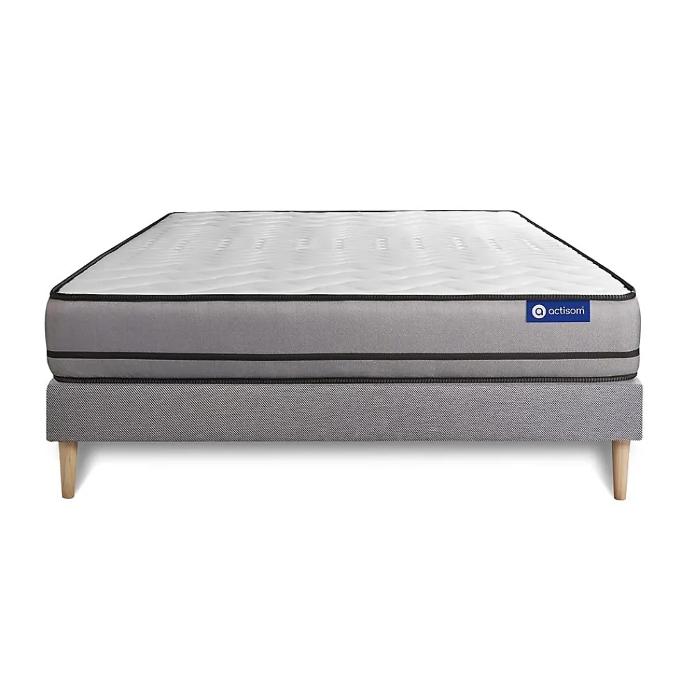Actisom Ensemble Mémoire de forme de confort Très ferme avec sommier kit* Ensemble Sommier Et Matelas