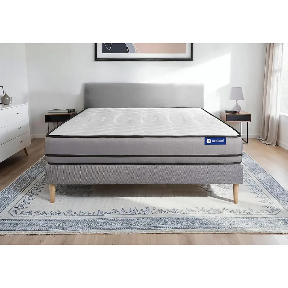 Actisom Ensemble Mémoire de forme de confort Très ferme avec sommier kit* Ensemble Sommier Et Matelas