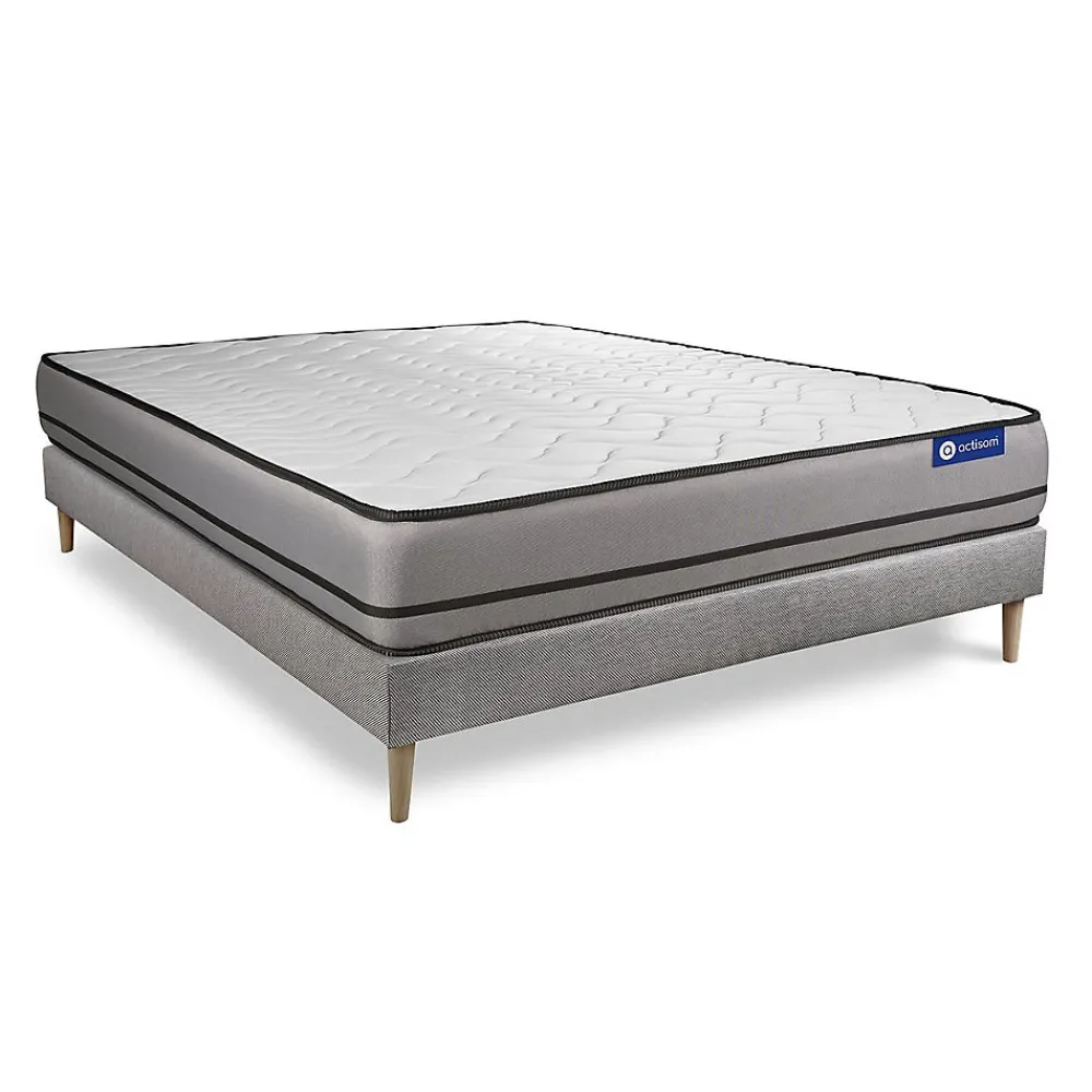 Actisom Ensemble Mémoire de forme de confort Très ferme avec sommier kit* Ensemble Sommier Et Matelas