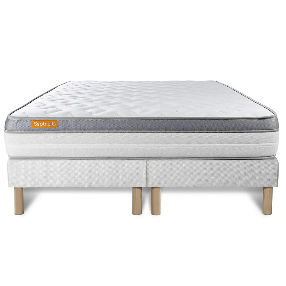 Sept Nuits Ensemble Mémoire de forme de confort Ferme avec sommier tapissier* Ensemble Sommier Et Matelas