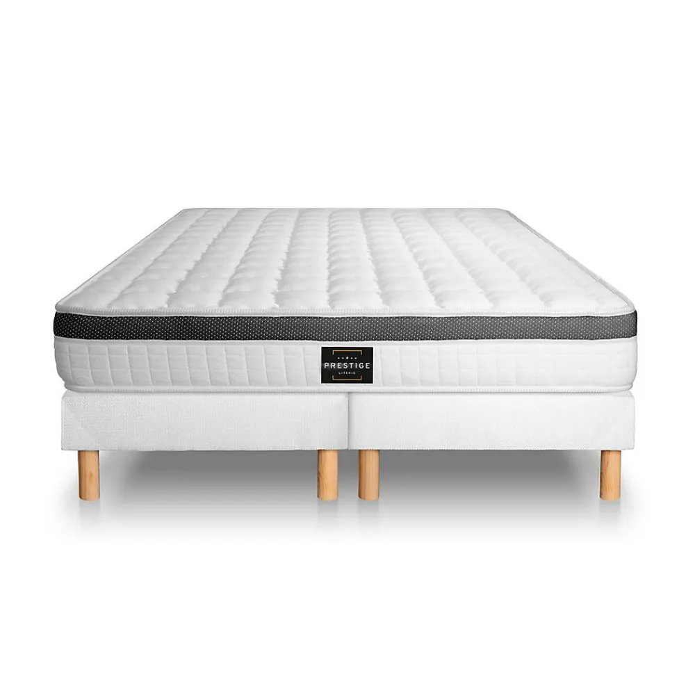 Ensemble Mémoire de forme de confort Ferme avec sommier tapissier>Prestige Literie
