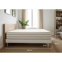 Ensemble Mémoire de forme de confort Equilibré avec sommier tapissier><noscript><img width=