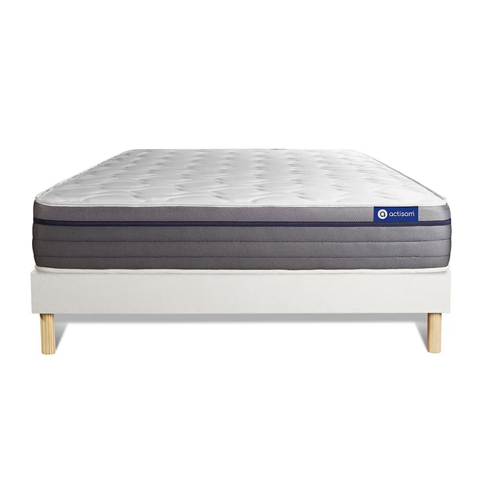 Actisom Ensemble Mémoire de forme de confort Equilibré avec sommier kit* Ensemble Sommier Et Matelas