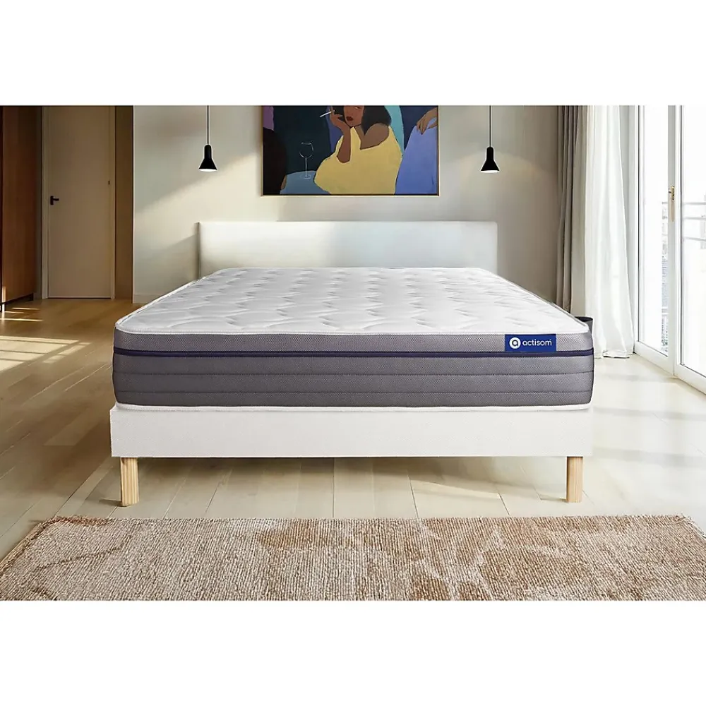 Actisom Ensemble Mémoire de forme de confort Equilibré avec sommier kit* Ensemble Sommier Et Matelas