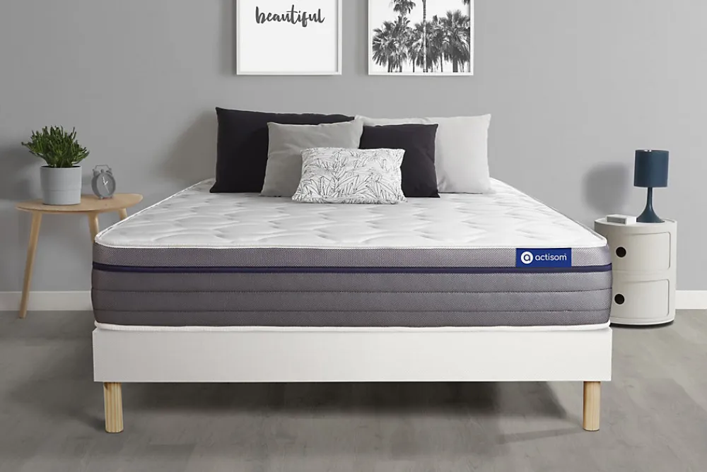 Actisom Ensemble Mémoire de forme de confort Equilibré avec sommier kit* Ensemble Sommier Et Matelas