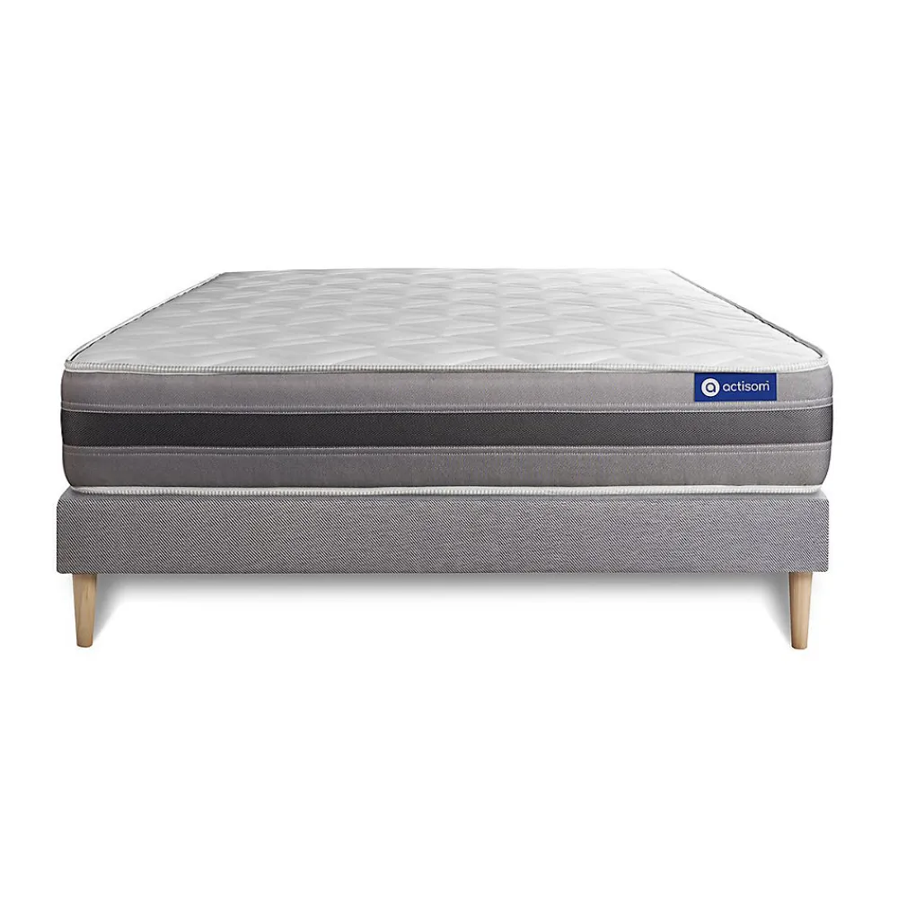 Actisom Ensemble Mémoire de forme de confort Mi-ferme avec sommier kit* Ensemble Sommier Et Matelas