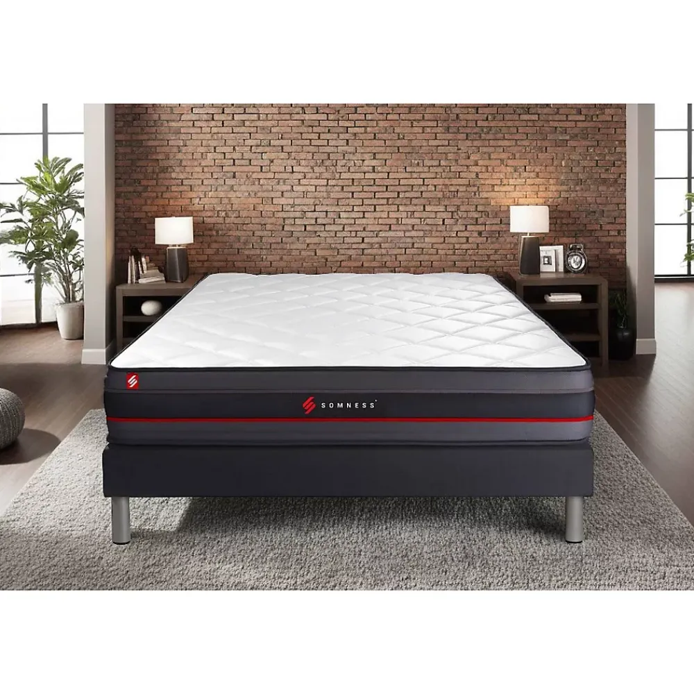 Somness Ensemble Mémoire de forme de confort Ferme avec sommier kit* Ensemble Sommier Et Matelas