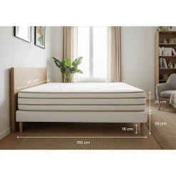Ensemble Mémoire de forme de confort Equilibré avec sommier tapissier><noscript><img width=