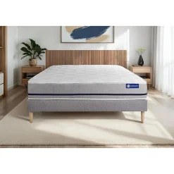 Ensemble Mémoire de forme de confort Mi-ferme avec sommier kit><noscript><img width=