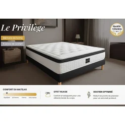 Ensemble Mémoire de forme de confort Equilibré avec sommier kit><noscript><img width=