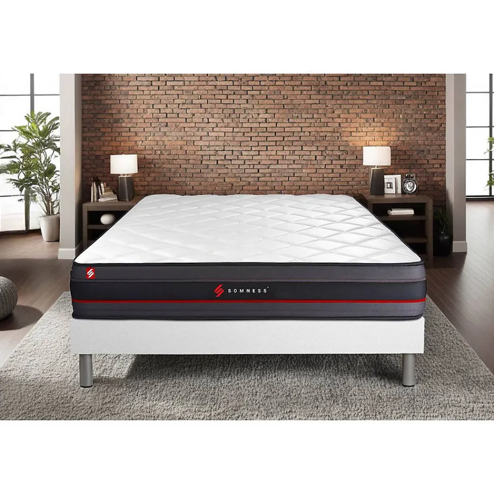 Somness Ensemble Mémoire de forme de confort Ferme avec sommier tapissier* Ensemble Sommier Et Matelas