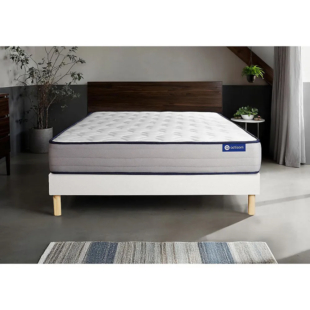 Actisom Ensemble Mémoire de forme de confort Ferme avec sommier kit* Ensemble Sommier Et Matelas