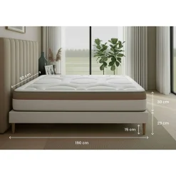 Ensemble Mémoire de forme de confort Ferme avec sommier tapissier><noscript><img width=