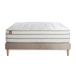 Marmottes & Co Ensemble Mémoire de forme de confort Equilibré avec sommier tapissier* Ensemble Sommier Et Matelas