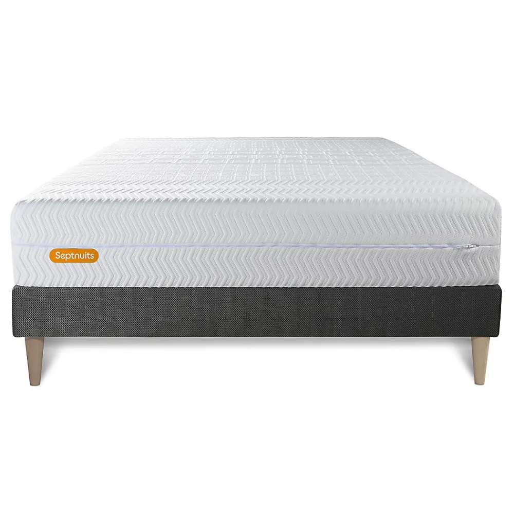 Sept Nuits Ensemble Mémoire de forme de confort Equilibré avec sommier kit* Ensemble Sommier Et Matelas