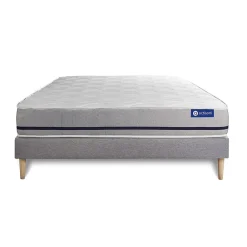 Ensemble Mémoire de forme de confort Mi-ferme avec sommier kit><noscript><img width=