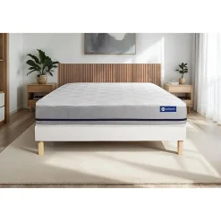 Actisom Ensemble Mémoire de forme de confort Mi-ferme avec sommier kit* Ensemble Sommier Et Matelas