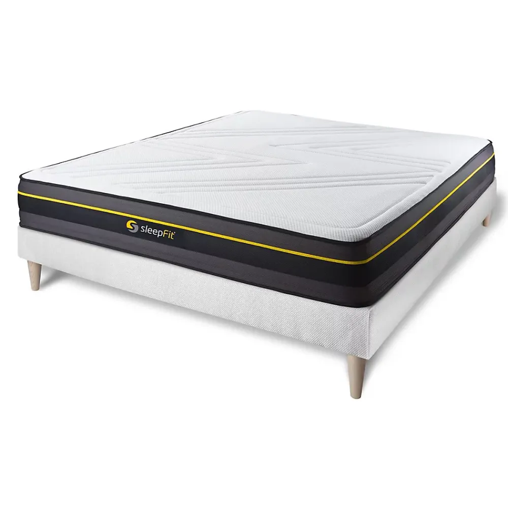 Sleepfit Ensemble Mémoire de forme de confort Ferme avec sommier kit* Ensemble Sommier Et Matelas