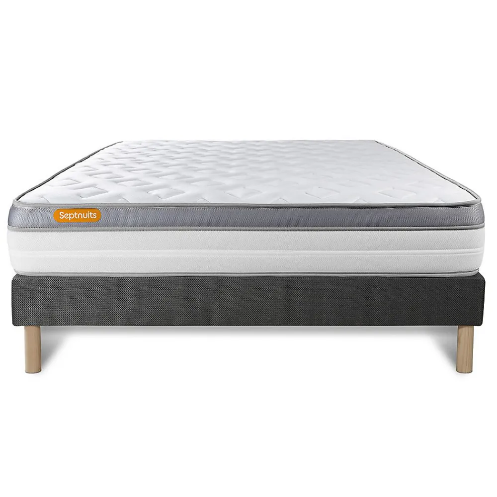 Sept Nuits Ensemble Mémoire de forme de confort Ferme avec sommier tapissier* Ensemble Sommier Et Matelas