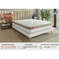 Ensemble Mémoire de forme de confort Ferme avec sommier kit><noscript><img width=