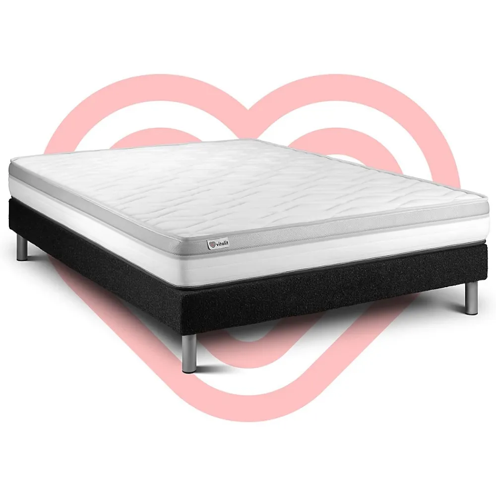Vitalit Ensemble Mousse de confort Ferme avec sommier kit* Ensemble Sommier Et Matelas
