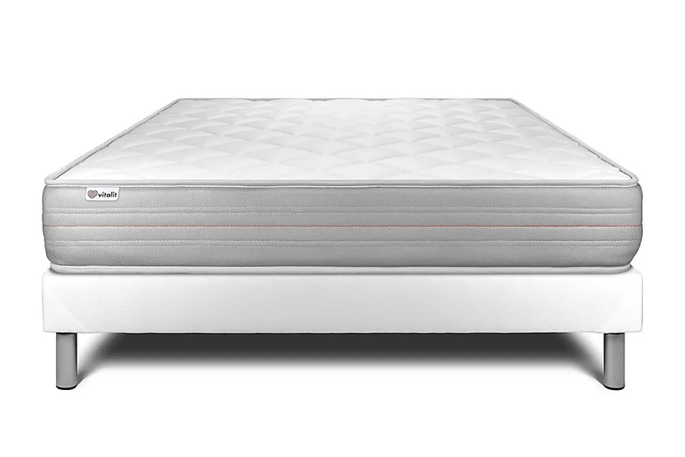 Ensemble Mousse polyuréthane à mémoire de forme de confort Ferme avec sommier tapissier>Vitalit Hot