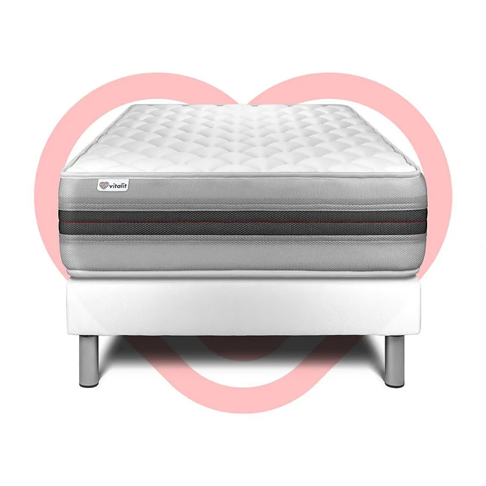 Ensemble Mousse polyuréthane à mémoire de forme de confort Equilibré avec sommier kit>Vitalit Sale