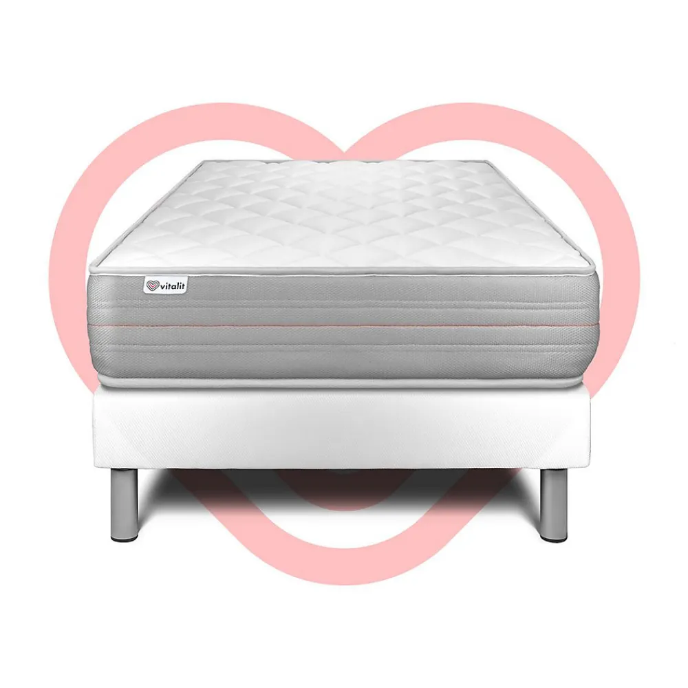 Ensemble Mousse polyuréthane à mémoire de forme de confort Ferme avec sommier tapissier>Vitalit Clearance