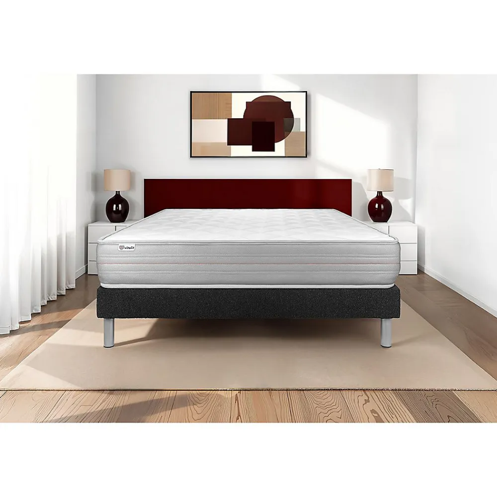 Ensemble Mousse polyuréthane à mémoire de forme de confort Ferme avec sommier kit>Vitalit Discount