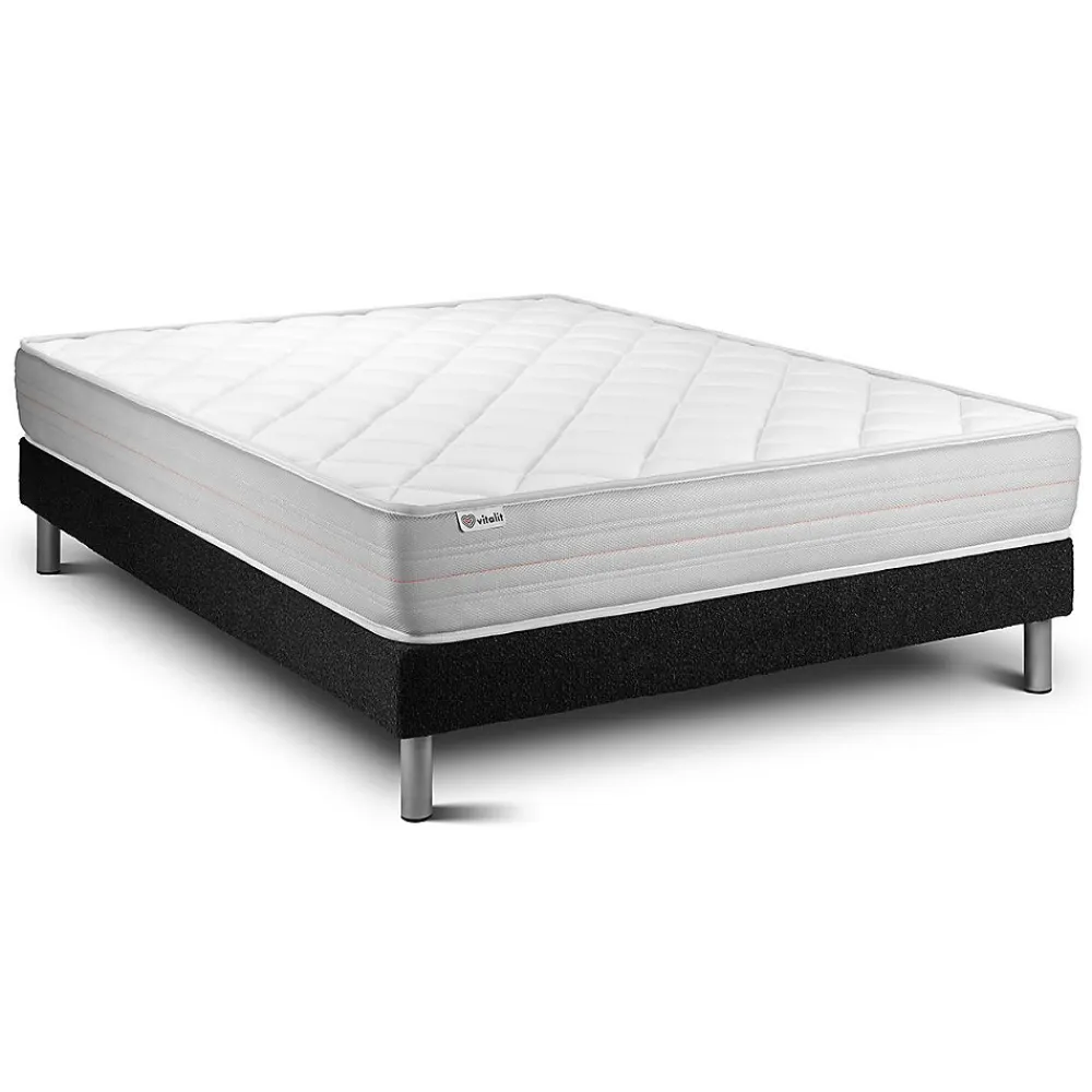 Ensemble Mousse polyuréthane à mémoire de forme de confort Ferme avec sommier kit>Vitalit Discount