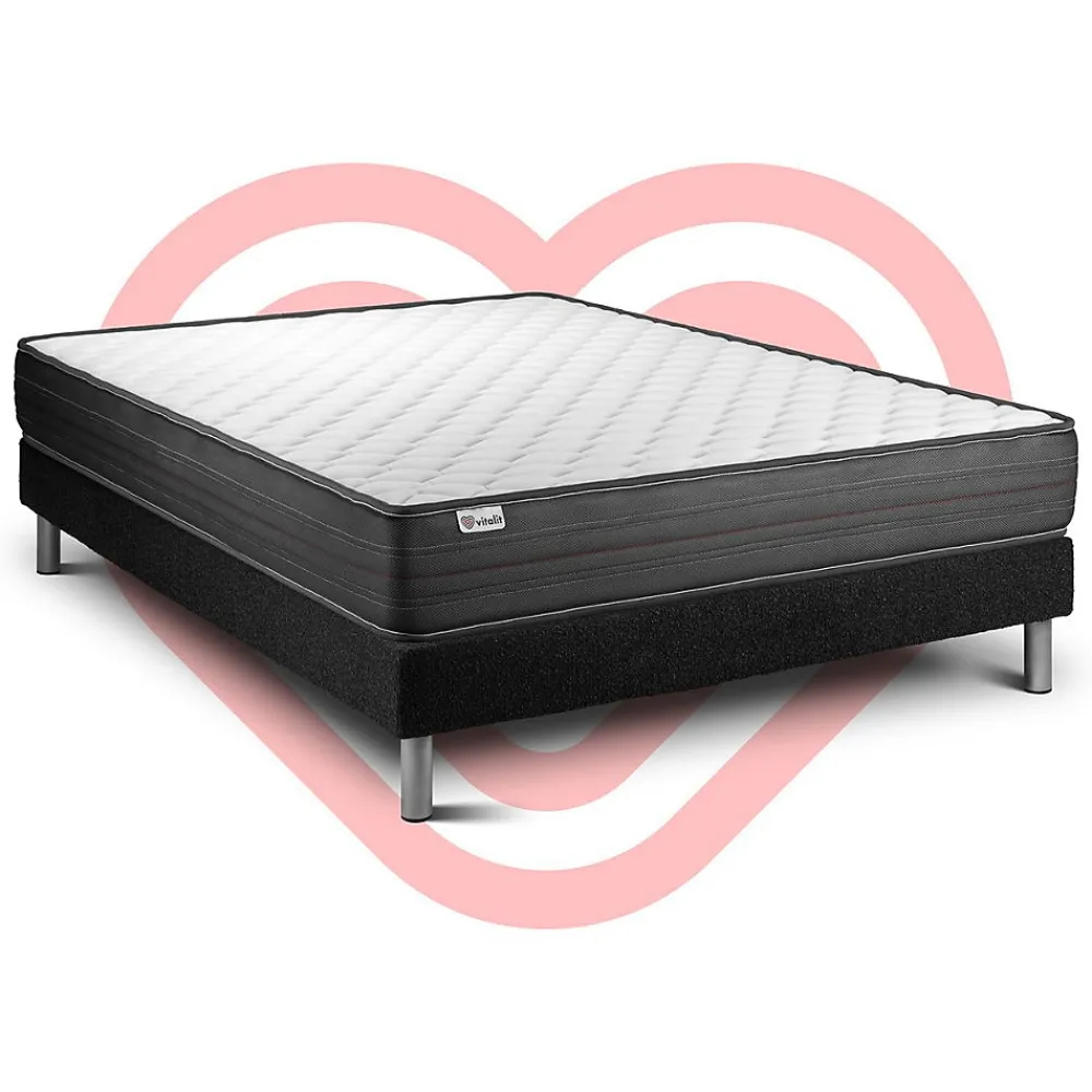 Ensemble Mousse polyuréthane à mémoire de forme de confort Ferme avec sommier tapissier>Vitalit Outlet