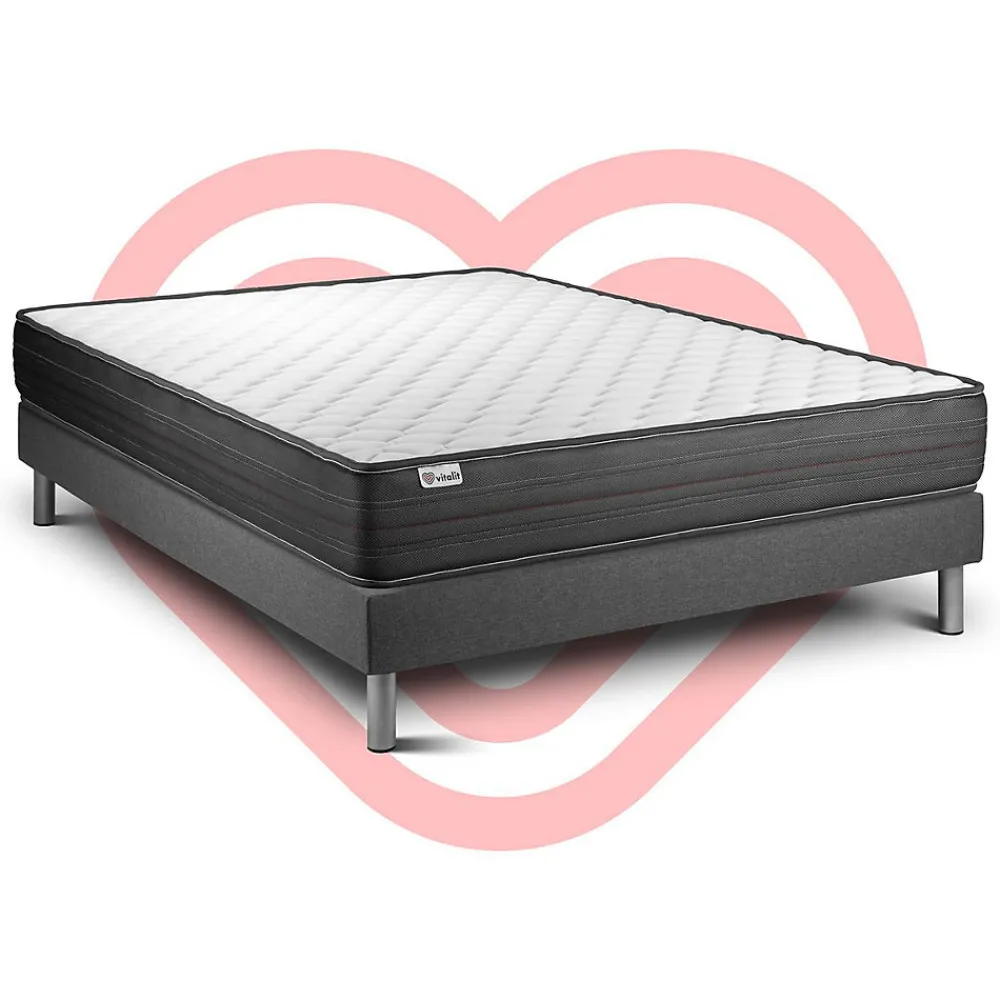 Ensemble Mousse polyuréthane à mémoire de forme de confort Ferme avec sommier kit>Vitalit Sale