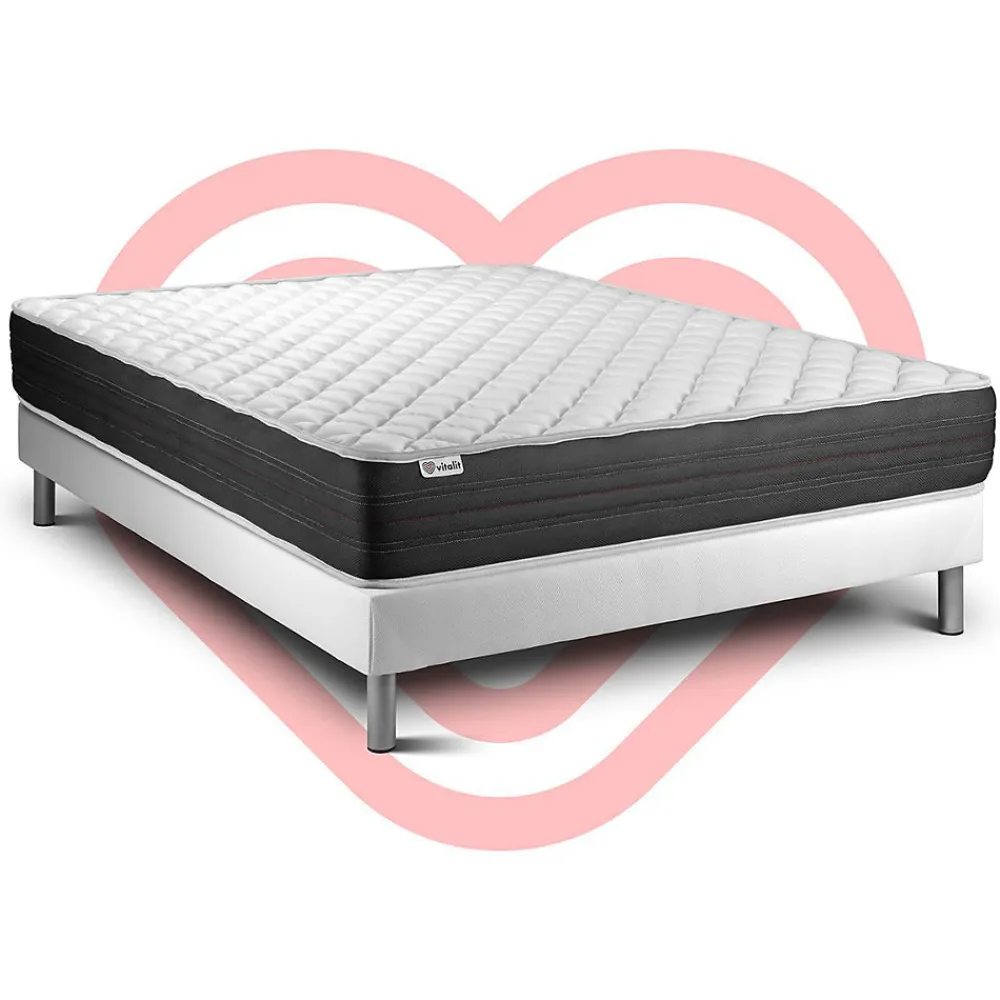 Ensemble Mousse polyuréthane à mémoire de forme de confort Ferme avec sommier kit>Vitalit Hot