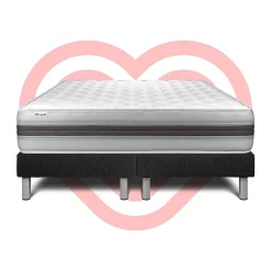 Ensemble Mousse polyuréthane à mémoire de forme de confort Equilibré avec sommier tapissier><noscript><img width=
